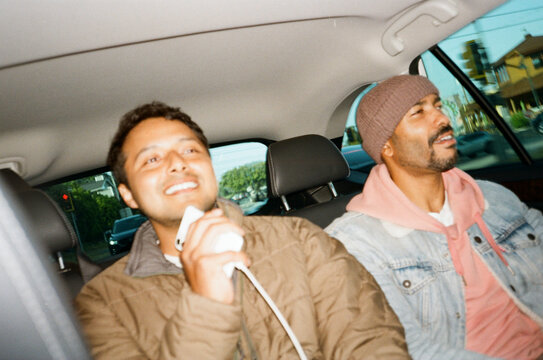 Friends fun singing car