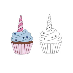 seamless pattern with cupcakes. Cupcake seamless pattern. Set Of cupcake. Cute Cupcakes Seamless Pattern. Vector illustration of cupcakes. Set of cakes.	
