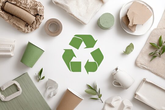 Flat lay of sustainable materials