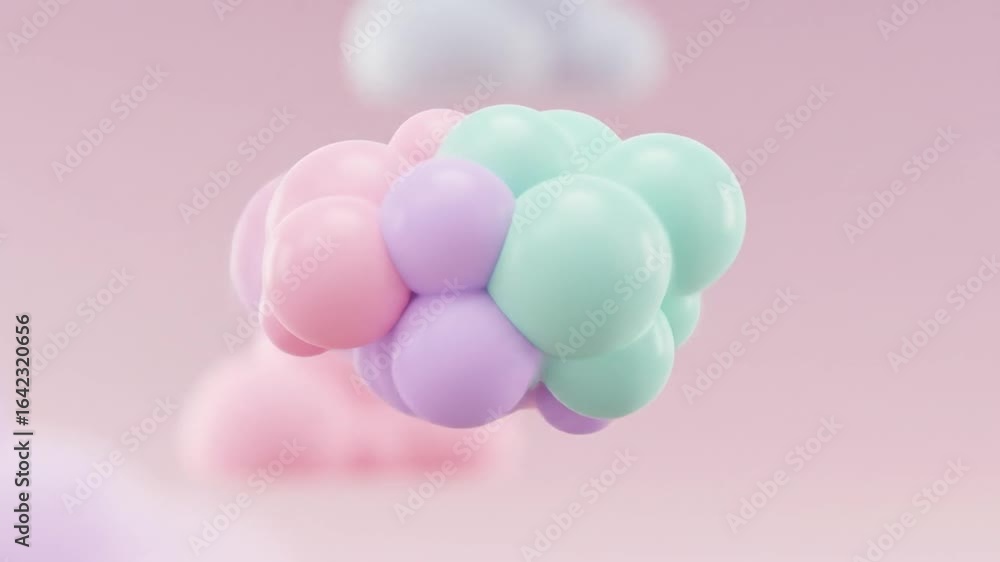 Poster pastel clouds dreamscape animation loop: a soft and soothing dreamy visual experience for