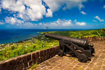 Fortifications and cannons at Brimstone Hill Fortress, St. Kitts