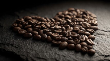 Heart shaped coffee beans