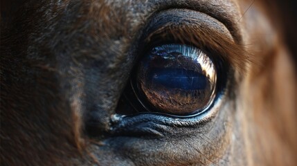 Naklejka premium Horse eye closeup detail