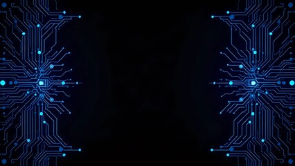 Futuristic Blue Circuit Board Design