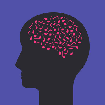 Portrait with musical brain