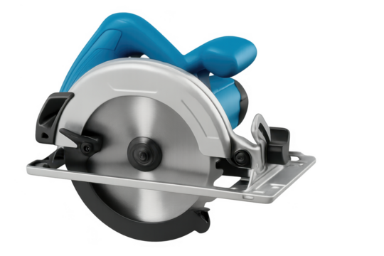 Circular saw isolated on transparent background with copy space