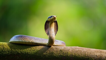 Fototapeta premium cobra against green background