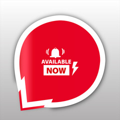 Available Now Sale banner red flat sale business web creative and poster for website post design	
