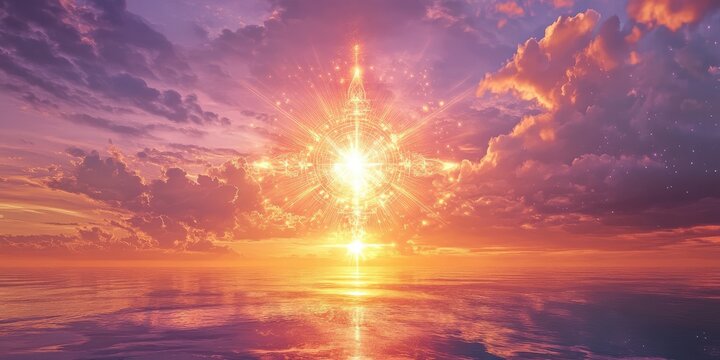 A beautiful sunset with a bright star in the sky - Powered by Adobe