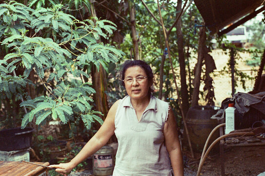 35mm tungsten film Elderly Southeast Asian woman portrait