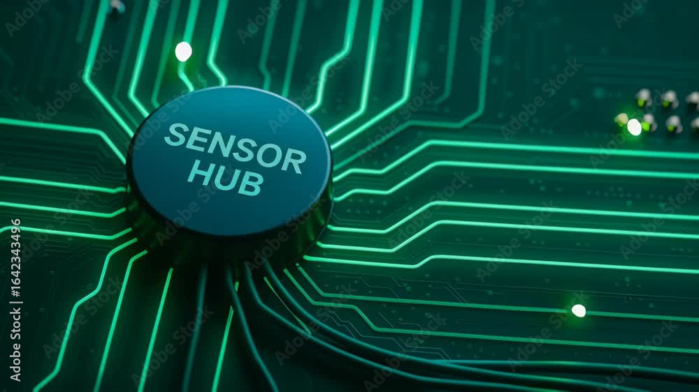 Poster sensor hub circuit board technology electronics innovation system sustainable engineering work conce
