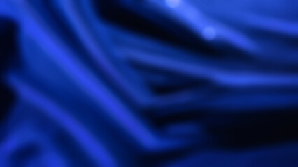 Dark blue silk fabric abstract background. Elegant and soft material with wavy folds and a smooth...