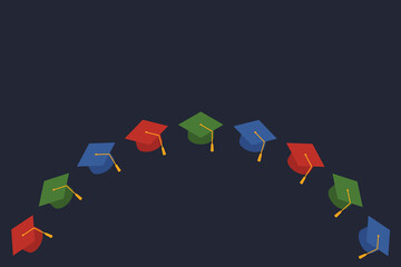 Colorful graduation caps