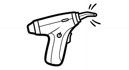 Obraz premium Electric Whisk Outline Illustration Small Kitchen Appliance Black and White Simple Design Isolated on White Background