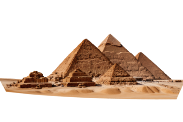 Ancient Egyptian pyramids stand majestically in the desert, a timeless symbol of history and culture