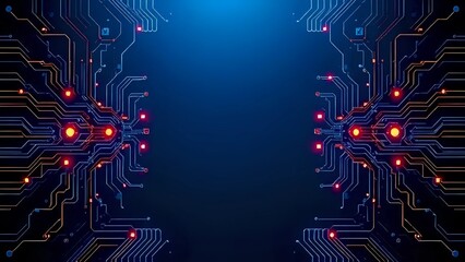 High-Tech Passage with Neon Circuit Design