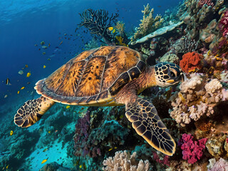 Obraz premium sea turtle swimming