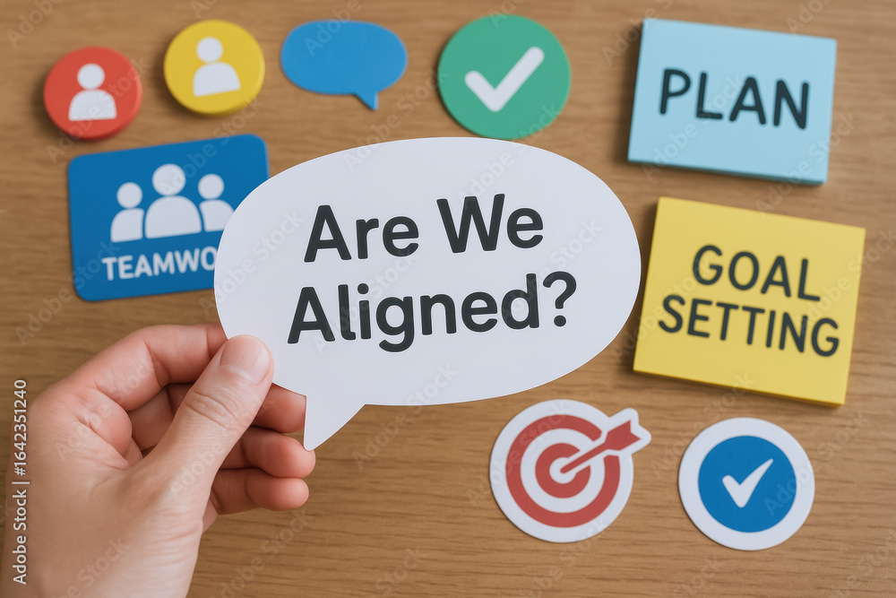 Aufkleber are agile goal setting and teamwork align to achieve success in productive plan with clear objective