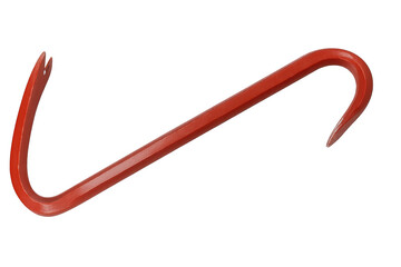 Red crowbar tool isolated on transparent background