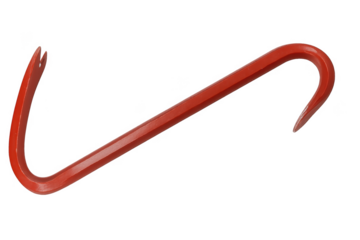 Red crowbar tool isolated on transparent background