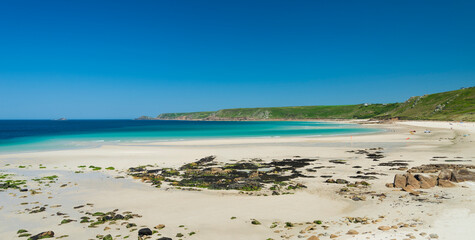 Sennen Cove and beach at low tide