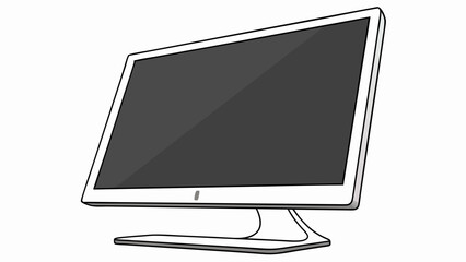 Illustration of a modern flat screen computer monitor with a sleek white frame and minimalist stand design created with generated ai