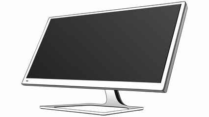 Sleek modern computer monitor with thin bezel and minimalist stand on a white background display image created with generated ai