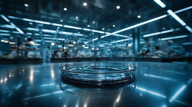 Laboratory Science Petri Dish Research Blue Background Scientific Equipment Technology Healthcare Experiment Analysis Microbiology 