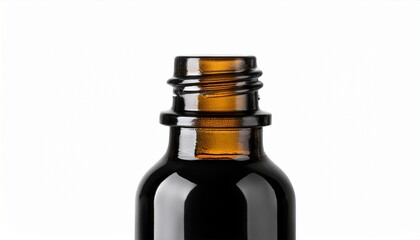 black ink in a glass dropper bottle isolated on a white background for artistic and writing purposes