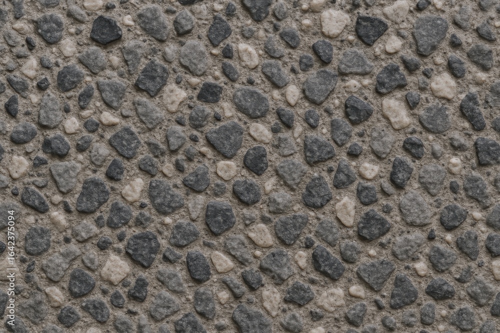 Poster concrete surface with aggregate stones close-up showing texture and details for construction and des
