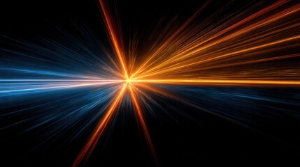 Dynamic Abstract Energy Beams Converging in Space: Powerful Visual Representation of Futuristic Technology