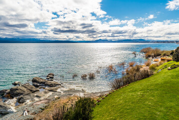 On the shores of Lake Nahuel Huapi, very close to the city of Bariloche, Rio Negro Province,...