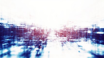Abstract Cityscape Visualization with Data Stream Overlay, Futuristic Urban Technology Concept, Digital Background