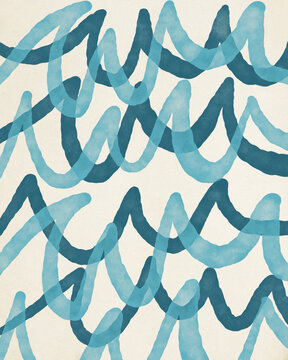 Abstract Blue Wave Illustration