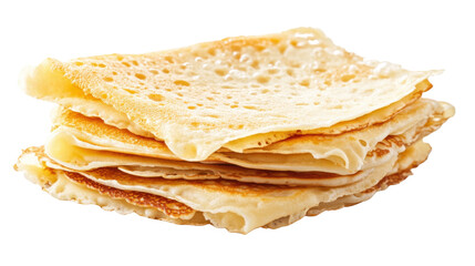 stack of pancakes on white background