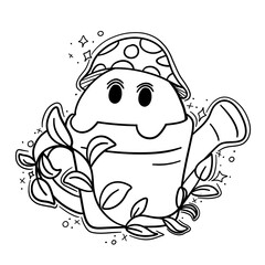 Cute Kawaii Ghost Halloween Dessert and Fun Illustrations