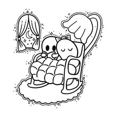 Cute Kawaii Ghost Halloween Dessert and Fun Illustrations