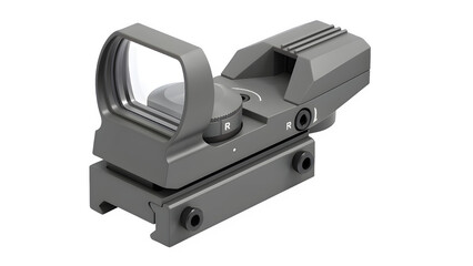 Tactical Reflex Red Dot Sight with Picatinny Mount – Transparent Background