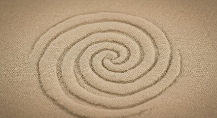Serene Spiral Sand Zen Garden Design