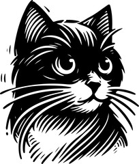 sketch vector illustration image design icon logo symbol female cat head abstract modern classic 2