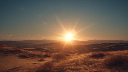 Obraz premium Sunrise over desert landscape