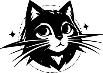 sketch vector illustration image design icon logo symbol female cat head abstract modern classic