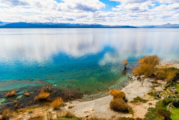 On the shores of Lake Nahuel Huapi, very close to the city of Bariloche, Rio Negro Province,...