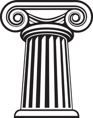 Classic Ionic Column Capital Illustration