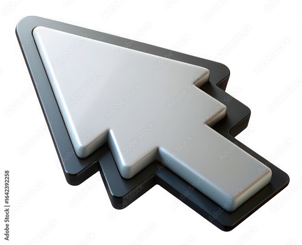Fototapete modern 3d computer mouse pointer arrow on black background