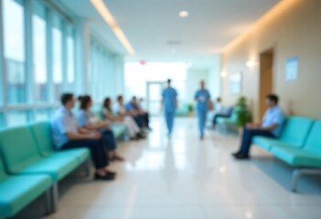 Generative AI A blurred image of a hospital waiting room teeming with anticipation