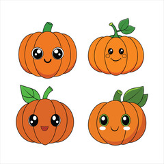Adorable Cute Pumpkin Happy Halloween Greeting Card