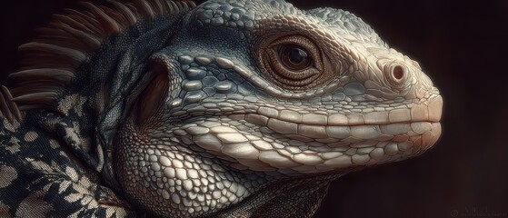 Fototapeta premium Close up of lizards intricate details