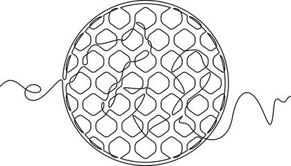one line art Golf Ball vector illustration. line art, one continuous line, simple, hand drawn and sketch style. for icons, symbols, signs or logos. PNG