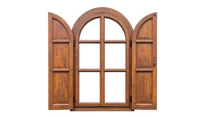 Fototapeta premium Antique style arch window with shutters